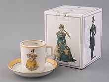 Чашка с блюдцем чайная 220 мл форма Гербовая рисунок Modes de Paris 1835 арт. 81.25416.00.1