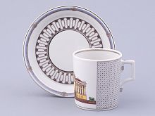 Чашка с блюдцем чайная, форма Гербовая, рисунок Серебряный город 1, арт. 81.32584.00.1
