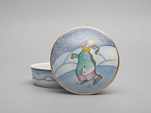Туалетная коробочка форма Круглая рисунок Зима. Мальчик арт. 81.31062.00.1