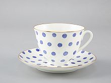 Чашка с блюдцем чайная форма Весенняя рисунок Polka dot арт. 81.28727.00.1