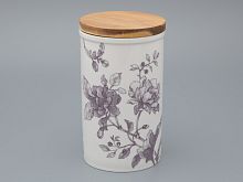 Банка с деревянной крышкой (высокая) форма Стандартная, рисунок Monplaisir Violet, в упаковке, арт 42.00061.00.1