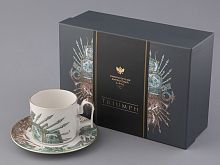 Чашка с блюдцем в подарочной упаковке, форма Охотничий, рисунок Триумф Штандарт Победы, арт. 81.32468.00.1